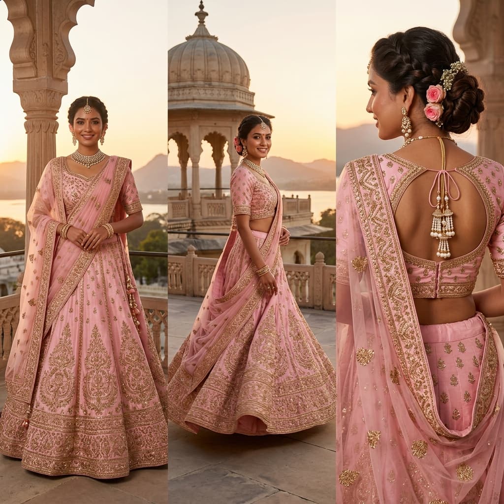 AI On-Model Output: Designer Bridal Lehenga